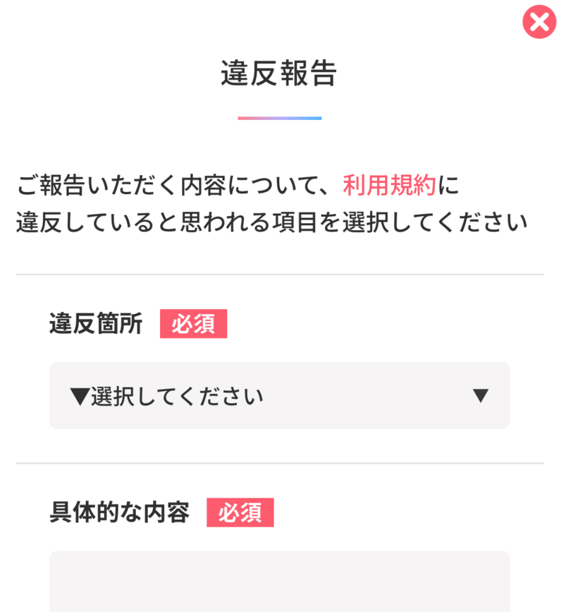 違反報告フォーム